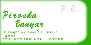 piroska banyar business card